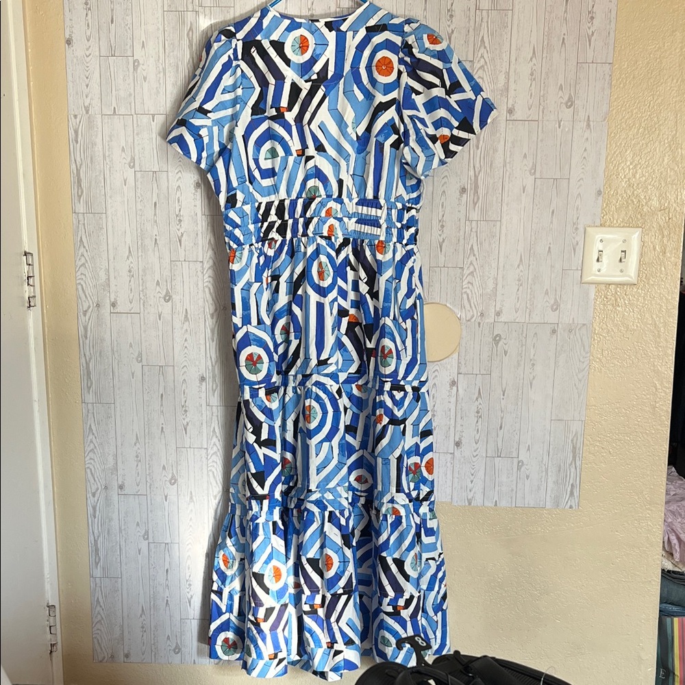 Anthropologie Blue and White Midi Dress - Picture 3 of 4